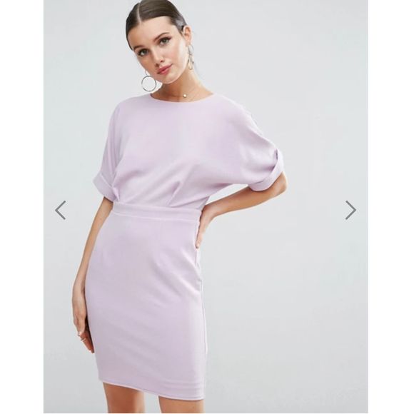 ASOS Dresses & Skirts - ASOS Mini Wiggle Lavender Dress Sz 14
